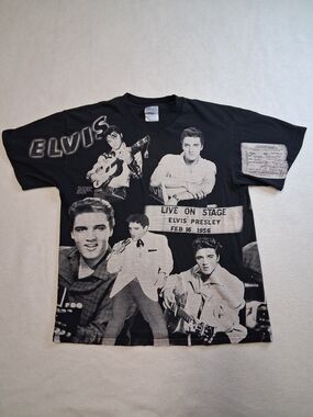 Vintage Elvis Presley Black Graphic Tour T-Shirt